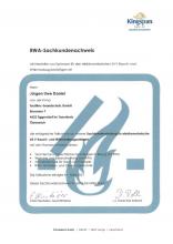 Zertifikat Kingspan RWA-Sachkundenachweis